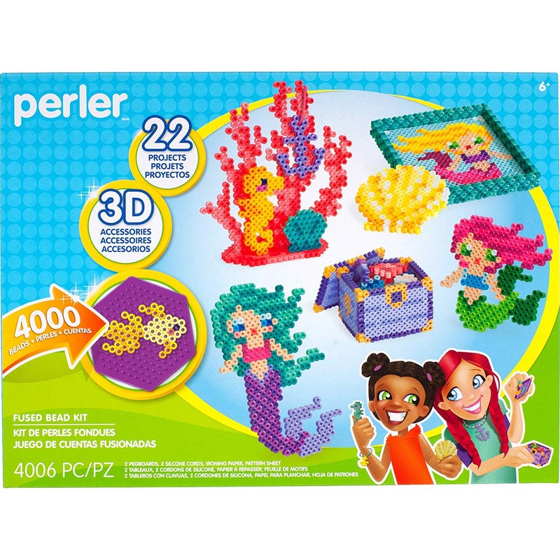 Perler Beads 3D Ocean and Mermaid Fuse Bead Kit, 4006pcs, 22 Projects - Image 1